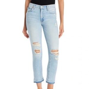MOTHER Denim The Rascal Ankle Undone Hem Jeans In Vacation Temptation 26 NWOT